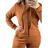 imageCHICME Womens 2 Piece Outfits Sweatsuit 2025 Zip Up Hoodie and Wide Leg Sweatpants Tracksuit Travel Workout Lounge SetsAdark Yellow