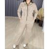 imageCHICME Womens 2 Piece Outfits Sweatsuit 2025 Zip Up Hoodie and Wide Leg Sweatpants Tracksuit Travel Workout Lounge SetsApricot