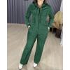 imageCHICME Womens 2 Piece Outfits Sweatsuit 2025 Zip Up Hoodie and Wide Leg Sweatpants Tracksuit Travel Workout Lounge SetsDark Green