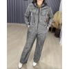 imageCHICME Womens 2 Piece Outfits Sweatsuit 2025 Zip Up Hoodie and Wide Leg Sweatpants Tracksuit Travel Workout Lounge SetsGray