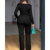 imageCHICME Womens Fall Jumpsuit Long Sleeve Jumpsuit Dressy Cowl Neck Asymmetrical Hem Overall Zipper Back One Piece OutfitBlack