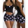 imageCHICME Womens Pajama Sets 2 Piece Cute Print Pjs Sleeveless Tank Top and Shorts Camisole Lounge SetBowknot Purple