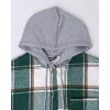 imageCHICME Womens Lightweight Casual Jacket 2025 Plaid Long Sleeve Shacket Fleece Lined Hooded Jackets Warm CoatAgreen