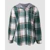 imageCHICME Womens Lightweight Casual Jacket 2025 Plaid Long Sleeve Shacket Fleece Lined Hooded Jackets Warm CoatAgreen