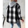 imageCHICME Womens Lightweight Casual Jacket 2025 Plaid Long Sleeve Shacket Fleece Lined Hooded Jackets Warm CoatBlack