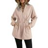 imageCHICME Womens Zip Up Hoodie Long Sleeve Sweatshirt Fall Fashion 2025 Casual Jackets Winter ClothesKhaki