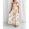 imageCHICME Summer Maxi Dress for Women Floral Halter Sleeveless ALine Sundress Casual Waist Hollow Out Beach Dress