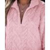 imageCHICME Womens Fuzzy Oversized Sweatshirt Winter Pullover Argyle Pattern Zip Up Pullover Long SleevePink