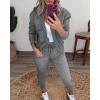 imageCHICME 2025 Women 2 Piece Outfits Sets Long Sleeve Zip Up Hoodie ampamp Stretchy Waist Joggers Sweatpants Set Casual Pants SetGray