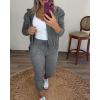 imageCHICME 2025 Women 2 Piece Outfits Sets Long Sleeve Zip Up Hoodie ampamp Stretchy Waist Joggers Sweatpants Set Casual Pants SetGray