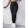 imageCHICME Fleece Lined Leggings Women 2025 Tummy Control Thermal Warm High Waisted Winter Yoga Pants with PocketsAblack