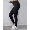 imageCHICME Fleece Lined Leggings Women 2025 Tummy Control Thermal Warm High Waisted Winter Yoga Pants with PocketsAblack