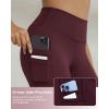 imageCHICME Fleece Lined Leggings Women 2025 Tummy Control Thermal Warm High Waisted Winter Yoga Pants with PocketsBurgundywith Pocket