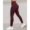 imageCHICME Fleece Lined Leggings Women 2025 Tummy Control Thermal Warm High Waisted Winter Yoga Pants with PocketsBurgundywith Pocket