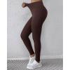 imageCHICME Fleece Lined Leggings Women 2025 Tummy Control Thermal Warm High Waisted Winter Yoga Pants with PocketsCoffee