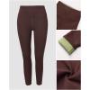 imageCHICME Fleece Lined Leggings Women 2025 Tummy Control Thermal Warm High Waisted Winter Yoga Pants with PocketsCoffee