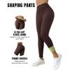 imageCHICME Fleece Lined Leggings Women 2025 Tummy Control Thermal Warm High Waisted Winter Yoga Pants with PocketsCoffee