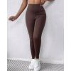 imageCHICME Fleece Lined Leggings Women 2025 Tummy Control Thermal Warm High Waisted Winter Yoga Pants with PocketsCoffee