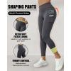 imageCHICME Fleece Lined Leggings Women 2025 Tummy Control Thermal Warm High Waisted Winter Yoga Pants with PocketsDark Greywith Pocket