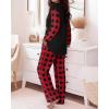 imageCHICME Womens Pajamas Sets 2 Piece Long Sleeve Lounge Set 2025 Loose Pants Pj Sets Loungewear with PocketsSchristmas Tree Black