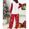 imageCHICME Womens Pajamas Sets 2 Piece Long Sleeve Lounge Set 2025 Loose Pants Pj Sets Loungewear with PocketsTsanta Hat Red