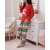imageCHICME Womens Pajamas Sets 2 Piece Long Sleeve Lounge Set 2025 Loose Pants Pj Sets Loungewear with PocketsUreindeer Red