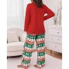 imageCHICME Womens Pajamas Sets 2 Piece Long Sleeve Lounge Set 2025 Loose Pants Pj Sets Loungewear with PocketsUreindeer Red