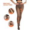 imageCHICME Womens Thick Fleece Lined Transparent Tights 2025 High Waist Elasticity Thermal Pantyhose Faux Sheer Warm LeggingsB1pack  Brown  Tf 40f60f