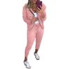 imageCHICME 2025 Women 2 Piece Outfits Sets Long Sleeve Zip Up Hoodie ampamp Stretchy Waist Joggers Sweatpants Set Casual Pants SetPink