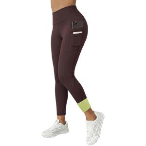 imageCHICME Fleece Lined Leggings Women 2025 Tummy Control Thermal Warm High Waisted Winter Yoga Pants with PocketsBrownwith Pocket