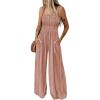 imageCHICME Womens Casual Jumpsuits Tie Dye Print Square Neck Sleeveless Wide Leg Jumpsuit Casual OverallsOrange