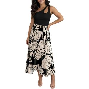 imageCHICME Womens Beach Skirt Summer 2026 Tropical Floral Print Self Tie Knot Split Hawaii Wrap Skirt