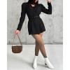 image:imageCHICME Blazer Romper for Women Notched Collar Puff Sleeve Fall Jumpsuit with Detachable BeltBlack
