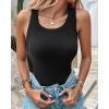 image:imageCHICME 2 Piece Built in Bra Tank Tops for Women Ribbed Tank Top Fitness Racerback Workout Tops2pcs Blackarmy Green