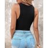 image:imageCHICME 2 Piece Built in Bra Tank Tops for Women Ribbed Tank Top Fitness Racerback Workout Tops2pcs Blackarmy Green