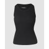 image:imageCHICME 2 Piece Built in Bra Tank Tops for Women Ribbed Tank Top Fitness Racerback Workout Tops2pcs Blackarmy Green