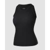 image:imageCHICME 2 Piece Built in Bra Tank Tops for Women Ribbed Tank Top Fitness Racerback Workout TopsBlack black