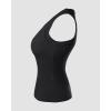 image:imageCHICME 2 Piece Built in Bra Tank Tops for Women Ribbed Tank Top Fitness Racerback Workout TopsBlack black