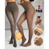 image:imageCHICME 2Pack Magic Fleece Lined Leggings Thermal Pantyhose High Waist Leggings TightsD2pack  Browngray  Tf 40f60f