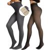 image:imageCHICME 2Pack Magic Fleece Lined Leggings Thermal Pantyhose High Waist Leggings TightsGno Fleece  Blackgray  Nf 50f70f