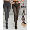 image:imageCHICME 2Pack Magic Fleece Lined Leggings Thermal Pantyhose High Waist Leggings TightsGno Fleece  Blackgray  Nf 50f70f