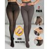 image:imageCHICME 2Pack Magic Fleece Lined Leggings Thermal Pantyhose High Waist Leggings TightsJthick Fleece  Blackbrown  Nf 50f70f