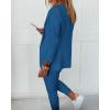 image:imageCHICME Womens Suits 2 Piece Set Notched Collar Blazer and Drawstring Pants Suits Set Casual Business OutfitsPurplish Blue