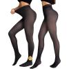 image:imageCHICME 2Pack Magic Fleece Lined Leggings Thermal Pantyhose High Waist Leggings TightsA2pack  Blackblack  Tf 40f60f