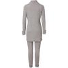 image:imageCHICME 2 Piece Long Sleeve Lounge Outfits for Women Mock Neck Decorative Button Slit Top and Stretchy Cuffed Pants SetAbeige