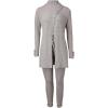 image:imageCHICME 2 Piece Long Sleeve Lounge Outfits for Women Mock Neck Decorative Button Slit Top and Stretchy Cuffed Pants SetAbeige