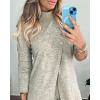 image:imageCHICME 2 Piece Long Sleeve Lounge Outfits for Women Mock Neck Decorative Button Slit Top and Stretchy Cuffed Pants SetAbeige