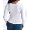 image:imageCHICME Women Seamless Builtin Bra Long Sleeve Shirts U Neck Knit TShirts Basic Tops Fall Winter OutfitsAwhite