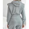image:imageCHICME Womens 2 Piece Outfits Cropped Long Sleeve Hoodie and Wide Leg Sweatpants Set Fall Fashion Sweatsuit TracksuitAgray
