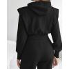 image:imageCHICME Womens 2 Piece Outfits Cropped Long Sleeve Hoodie and Wide Leg Sweatpants Set Fall Fashion Sweatsuit TracksuitBlack